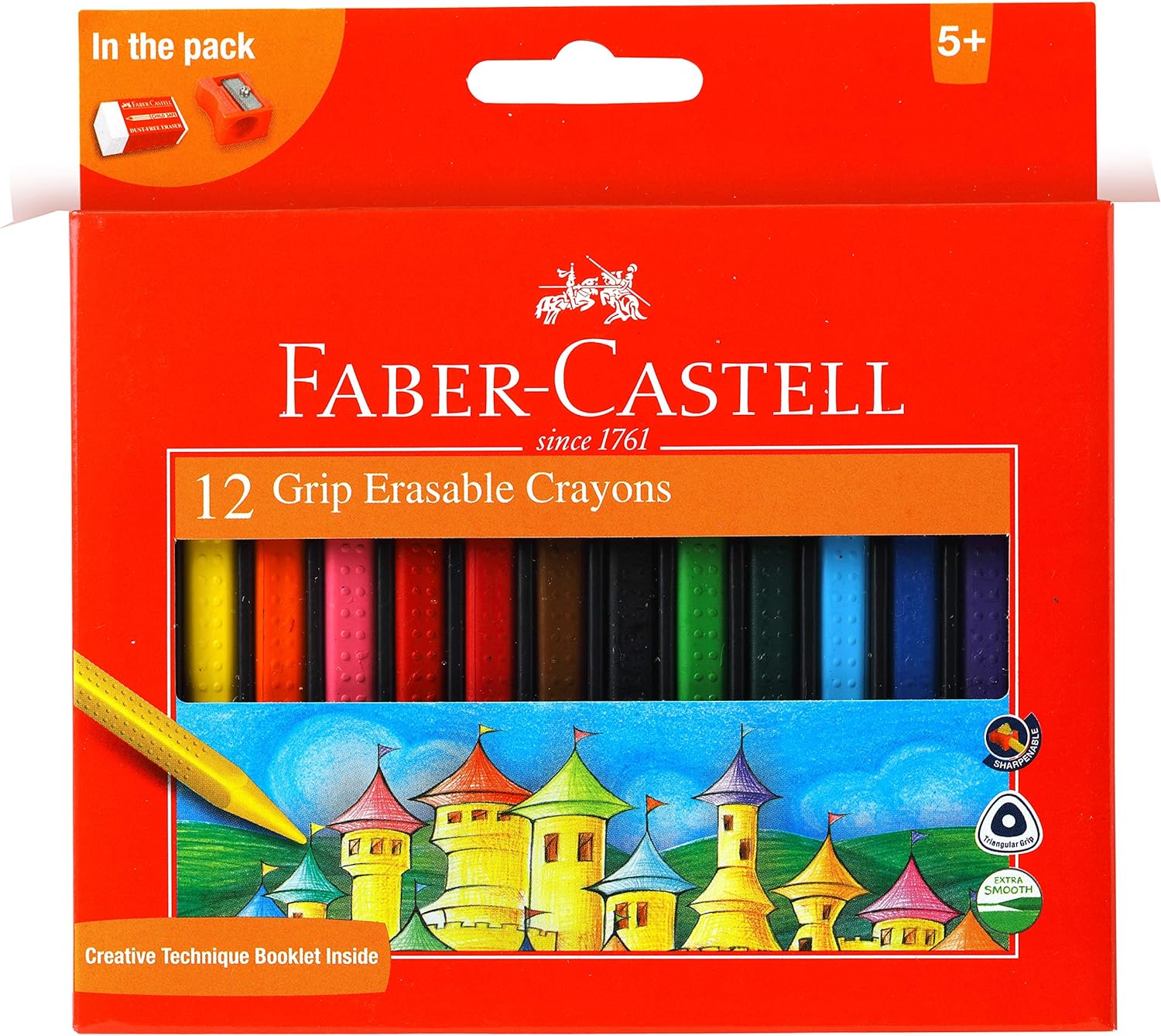 FABER-CASTELL GRIP PLASTIC CRAYONS 12 COLOR 90MM