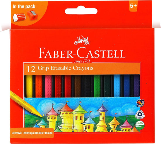 FABER-CASTELL GRIP PLASTIC CRAYONS 12 COLOR 90MM