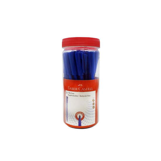 Faber castell Triflow Ball Pen 07 mm Blue Jar of 25 pcs