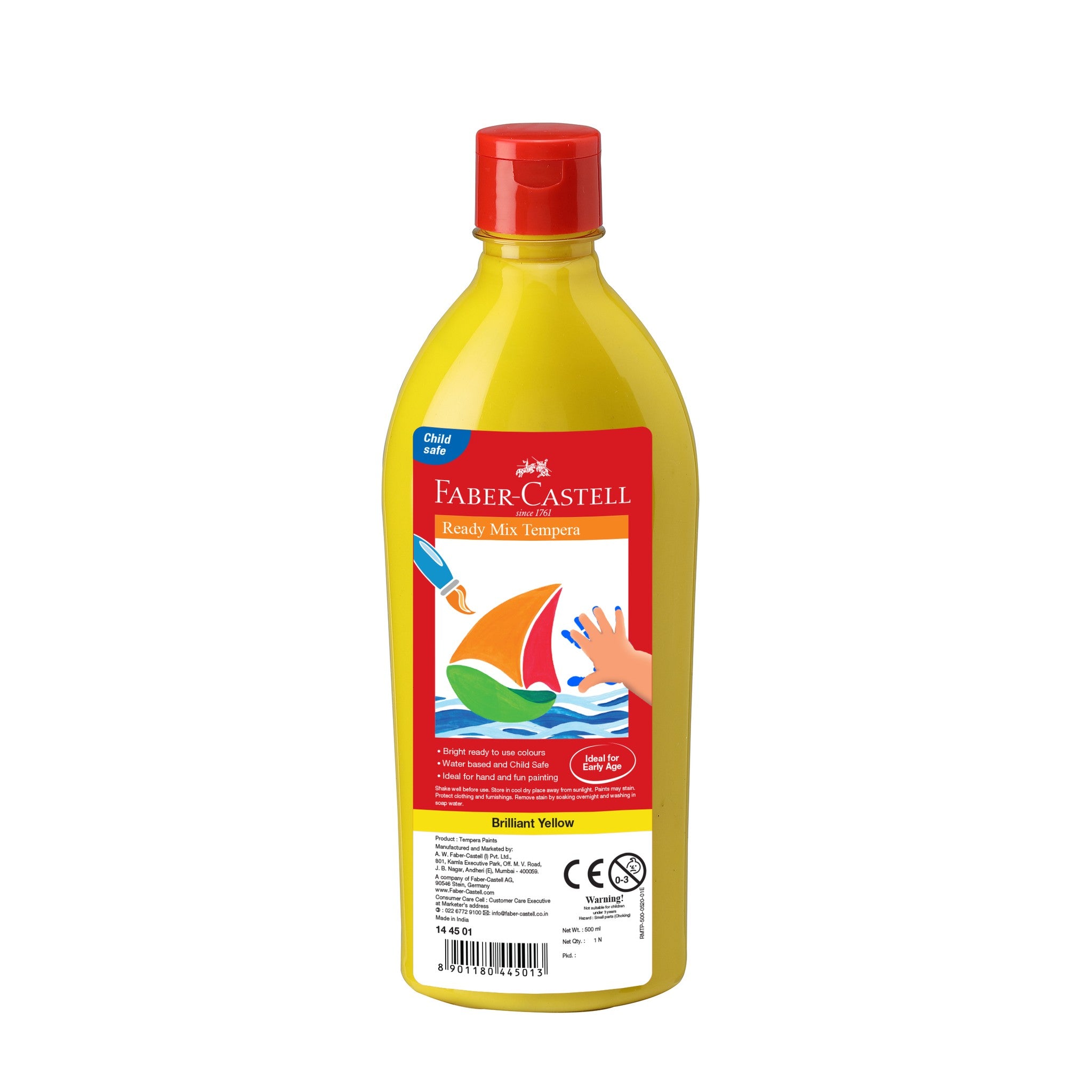 FABER-CASTELL TEMPERA-FUN PAINTS 500ML YELLOW