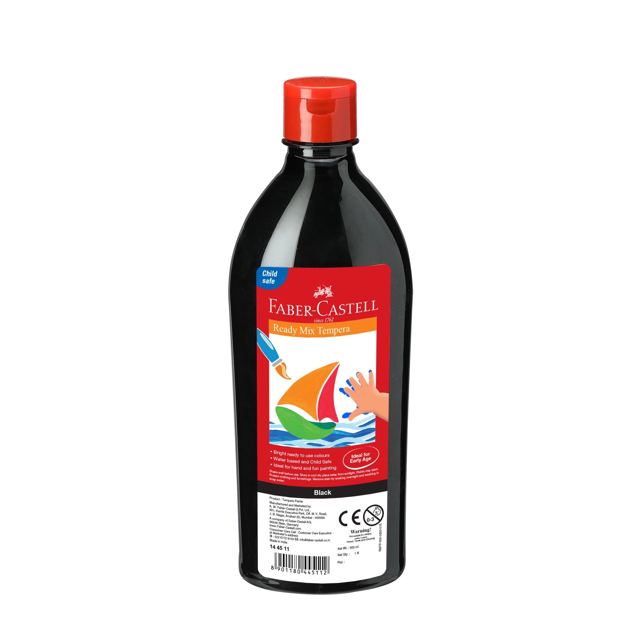 FABER-CASTELL TEMPERA-FUN PAINTS 500ML BLACK