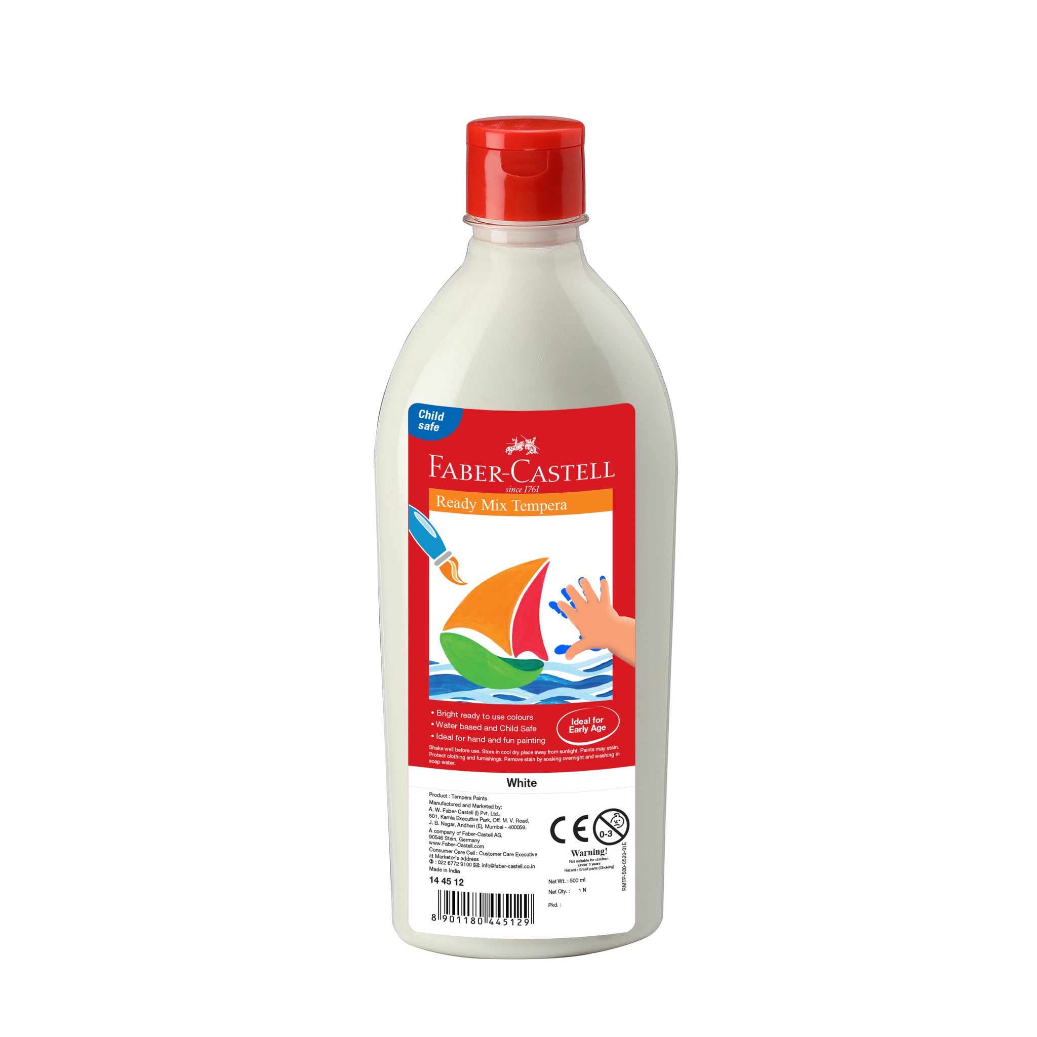 FABER-CASTELL TEMPERA-FUN PAINTS 500ML WHITE