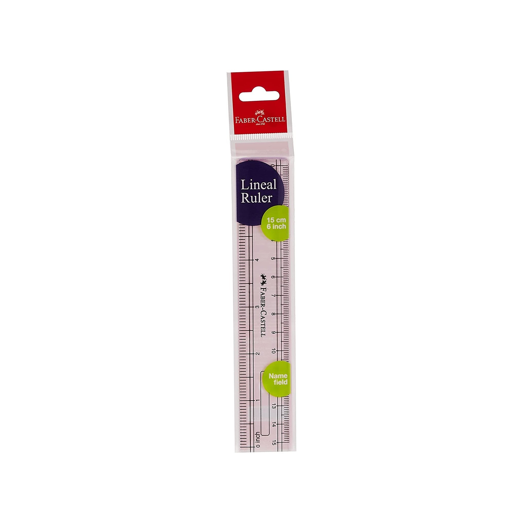 FABER-CASTELL CLEAR SLIM PLASTIC RULER 15CM