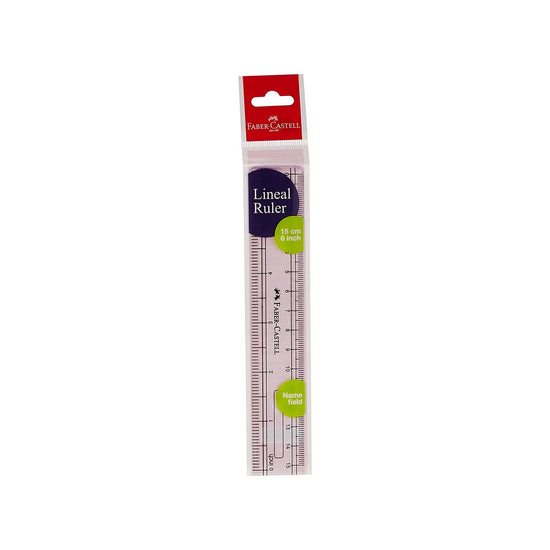 FABER-CASTELL CLEAR SLIM PLASTIC RULER 15CM