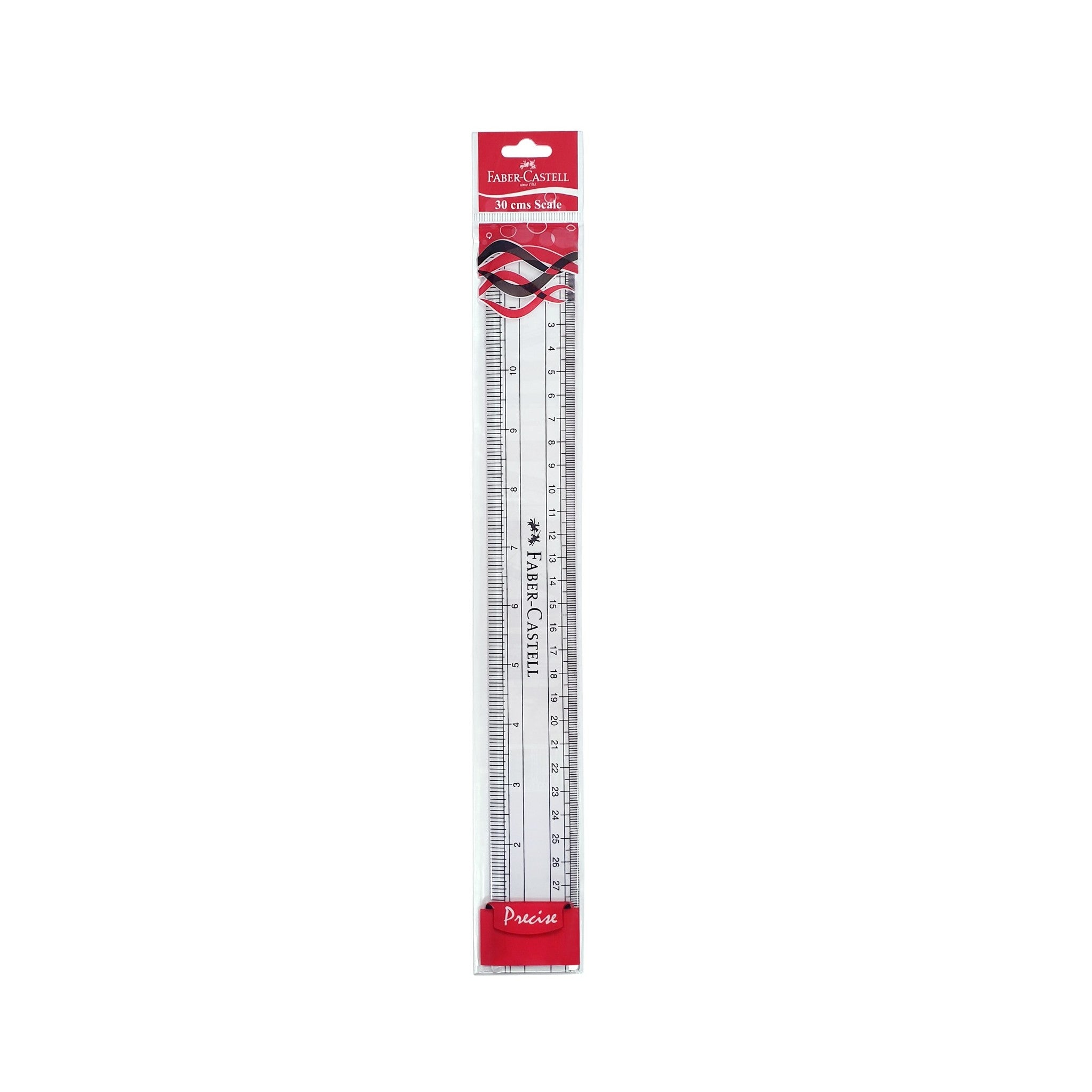 FABER-CASTELL CLEAR SLIM PLASTIC RULER 30CM