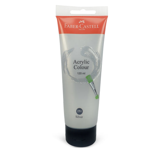 FABER-CASTELL ACRYLIC COLOR 120ML TUBE SILVER