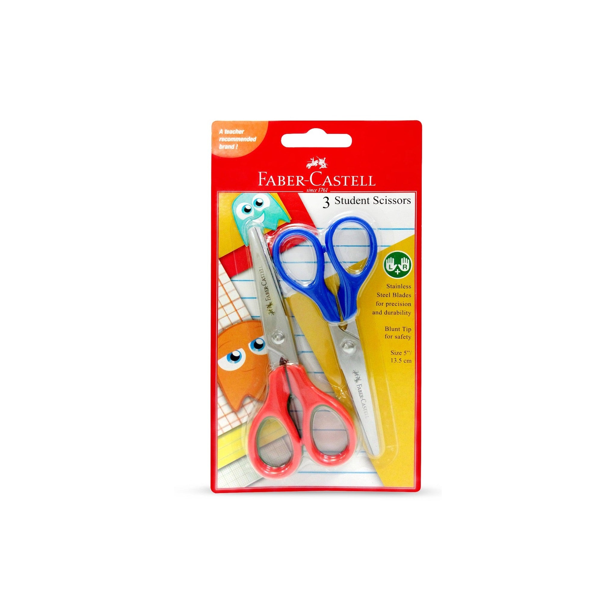 FABER-CASTELL STUDENT SCISSORS 3PC 5"