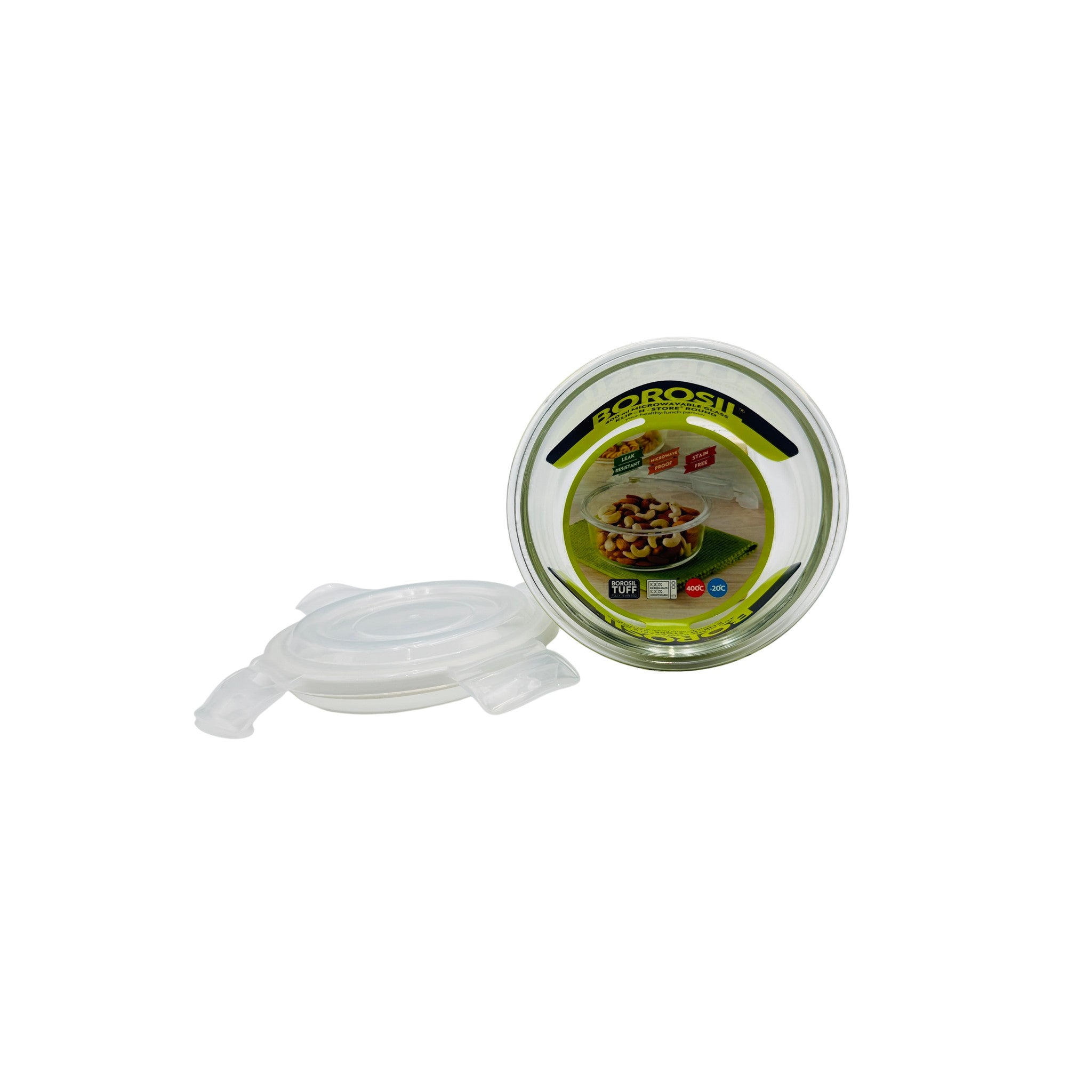 Borosil Glass Klip N Store Round 400 Ml