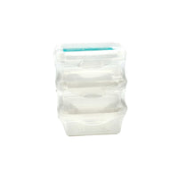 Basic Glass Container With Lid PP Indigo 600 ML 3 Pcs