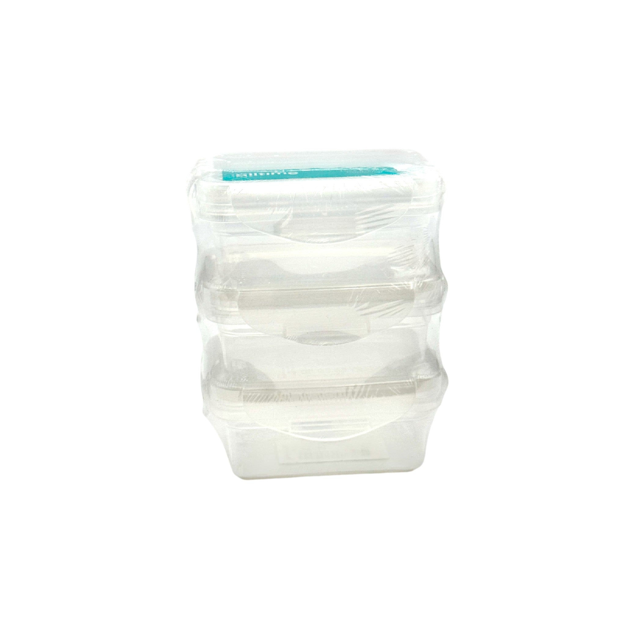 Basic Glass Container With Lid PP Indigo 600 ML 3 Pcs