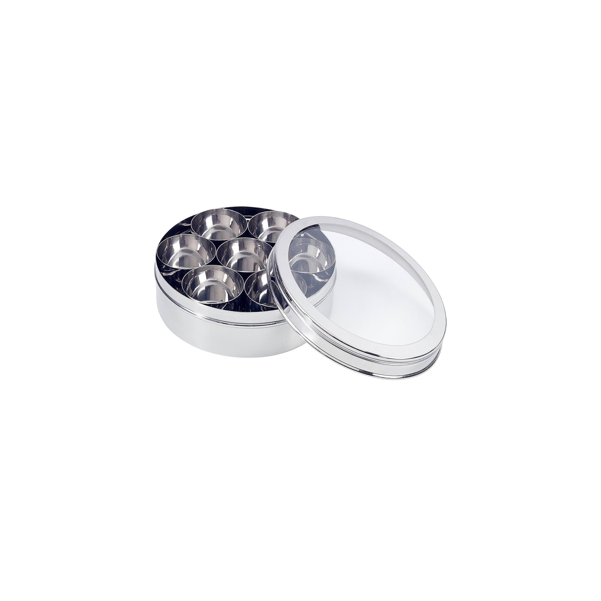 Masala Dabba See Through Stainless Steel Steel Grey 12 6 Pcs