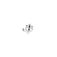 Stainless Steel Ghee Pot With Lid Silver 8 CM 2 Pcs