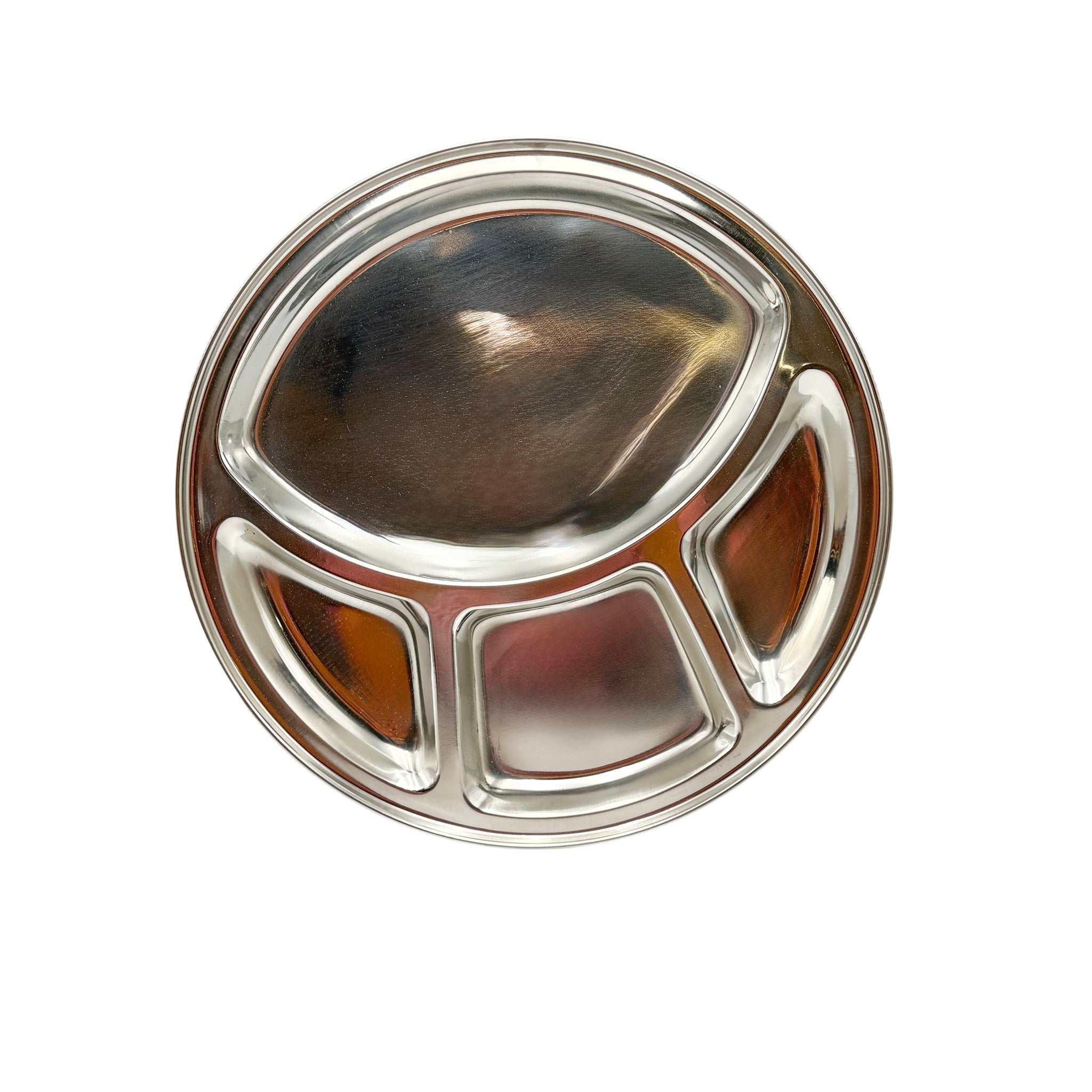 Stainless Steel Compartment Plate 32.1 CM Silver