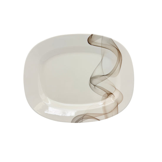 Wave Melamine Oval Platter 31 cm Beige
