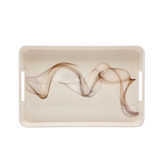 Wave Leaf Melamine Tray S 34 x 22 cm Beige