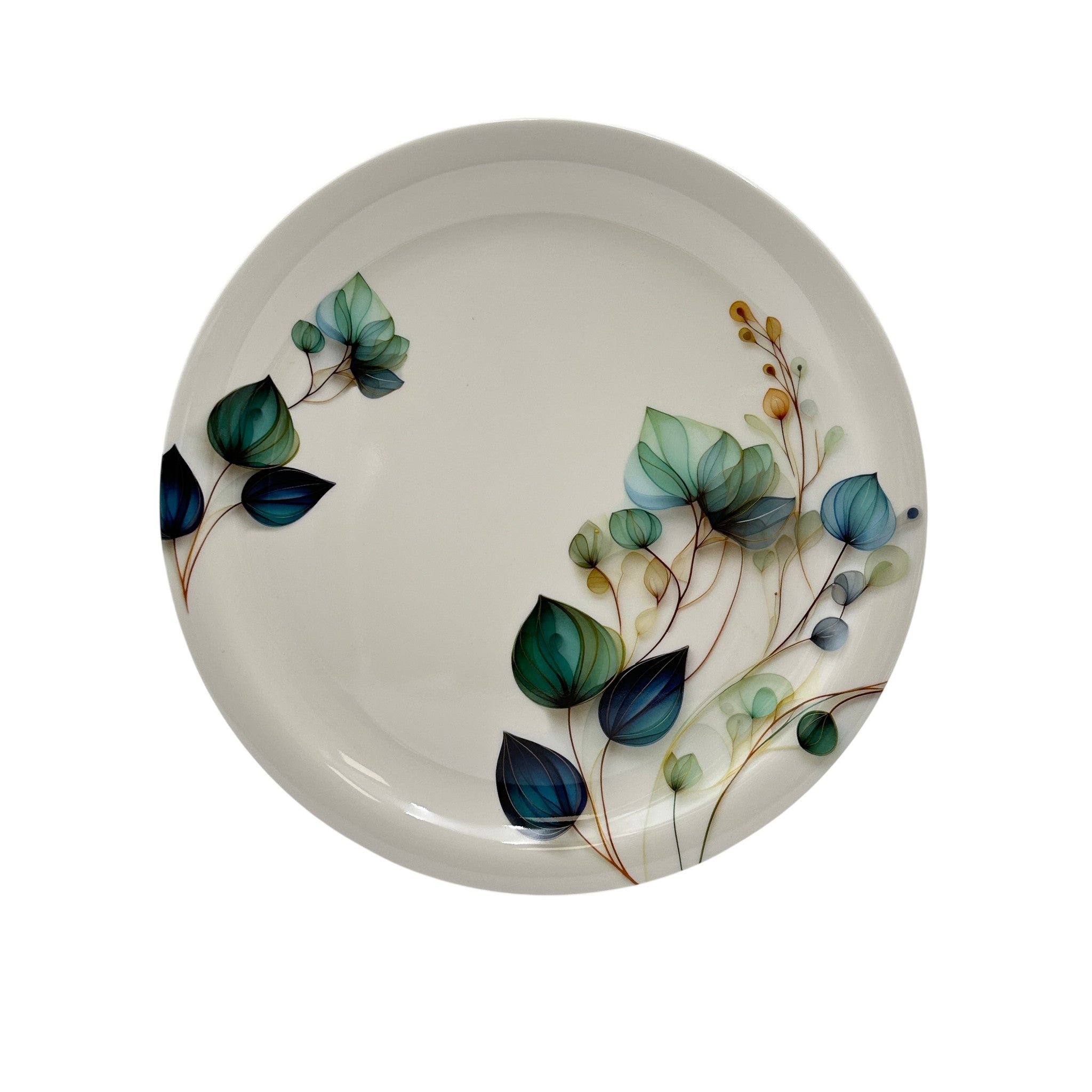 Liva Leaf Melamine Dinner Plate Blue 28 CM 1 Pcs