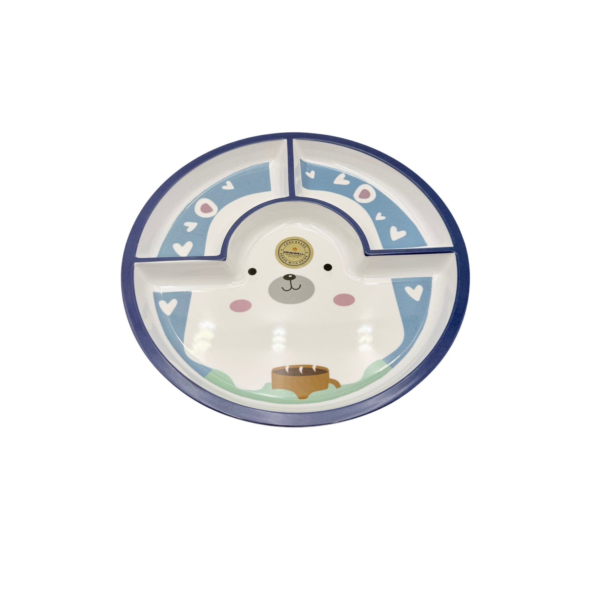 Dinewell Kids Round Plate Panda