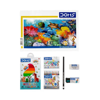 Doms Stationery Set Plastic Multicolor 22x16x4 CM 3+