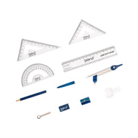 Doms Geometry Kit Plastic Blue 20*11*1.5 CM 3+