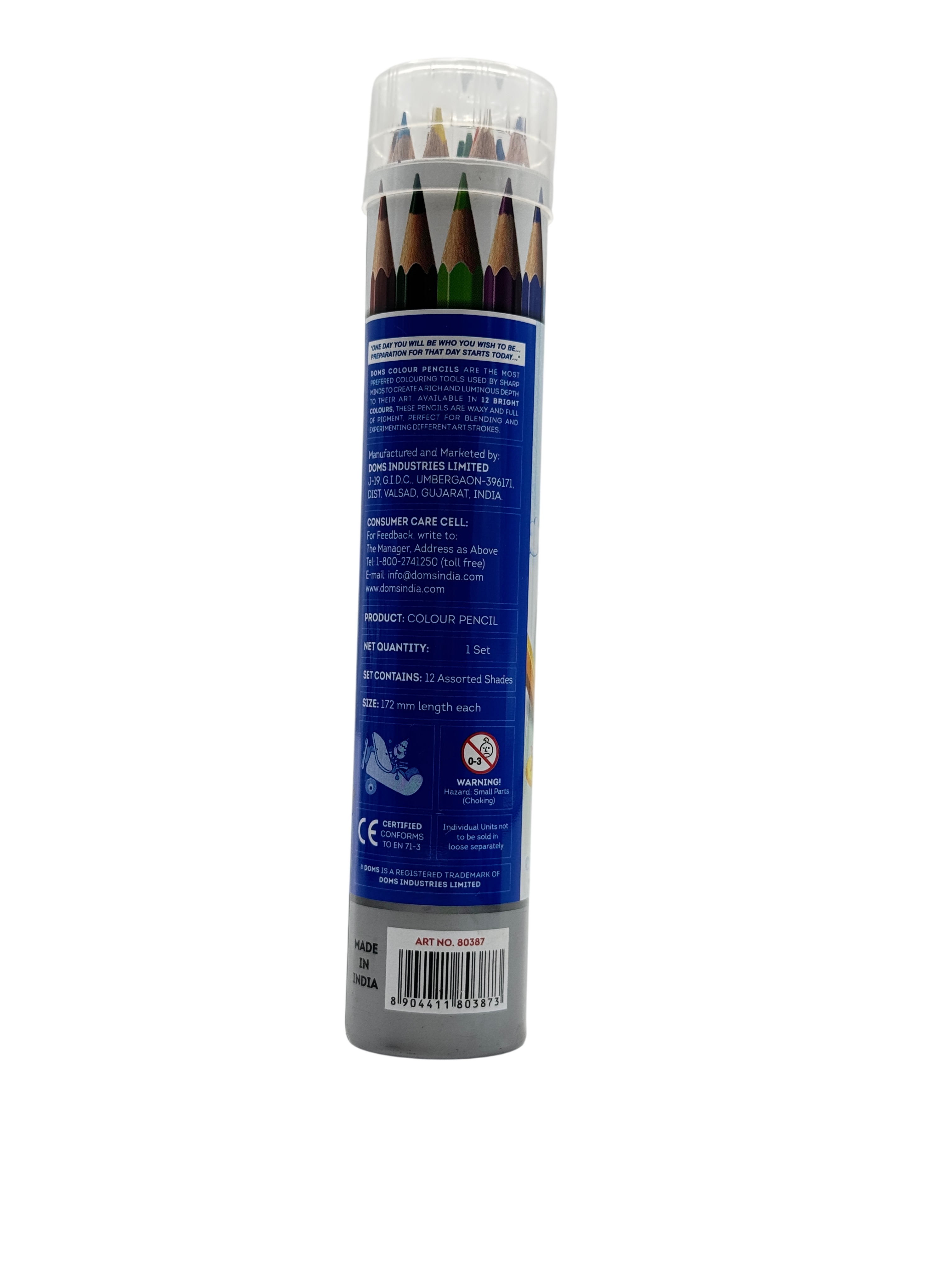 Doms Colored Pencil Plastic Multicolor 20x9x2.5 CM 12 Pcs 3+