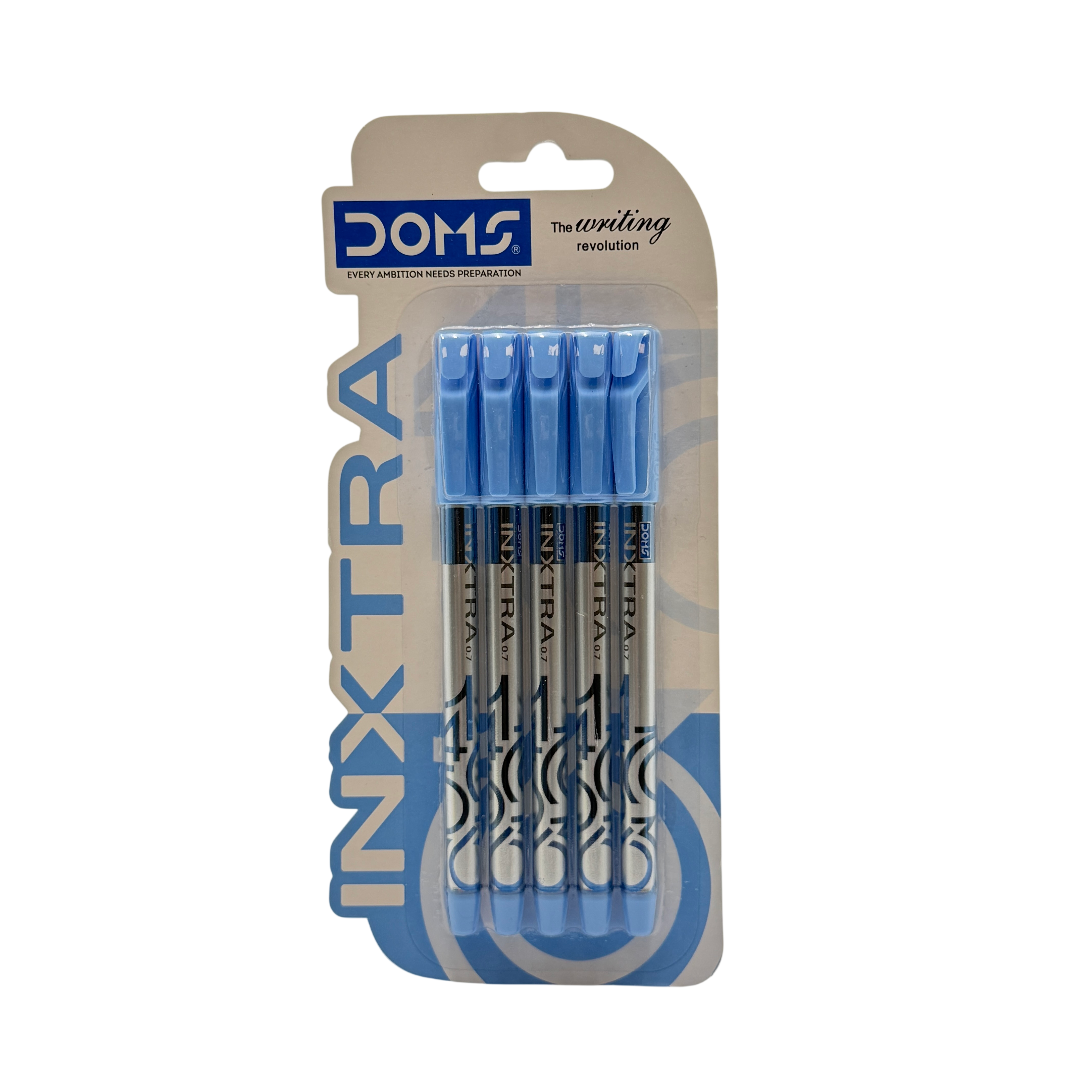 Doms Ballpoint Pen Plastic Blue 16x8.5x1.5 CM 5 Pcs 3+