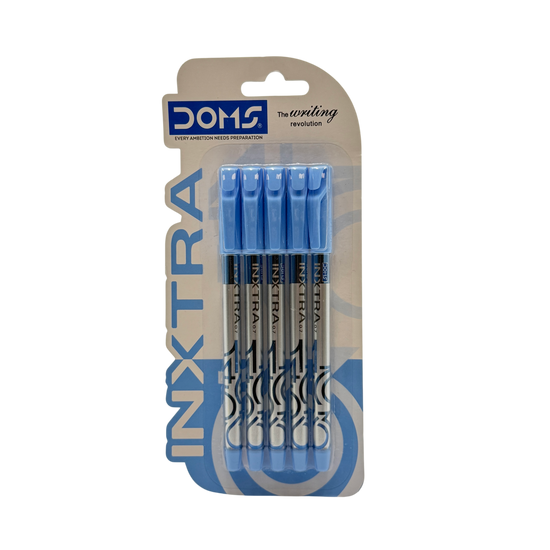 Doms Ballpoint Pen Plastic Blue 16x8.5x1.5 CM 5 Pcs 3+