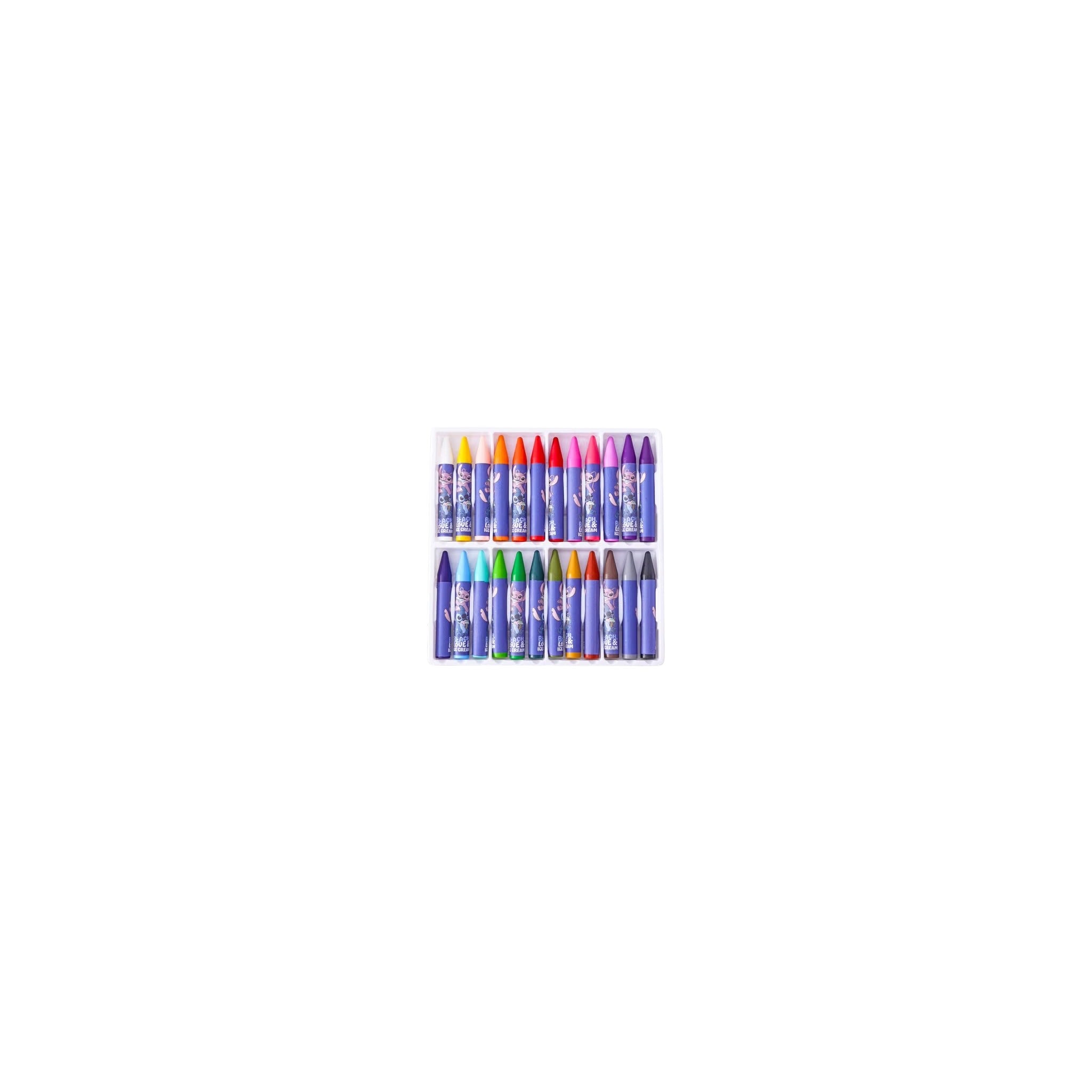 Disney Stitch Wax Crayons Plastic Blue 19 CM 24 Pcs 3+