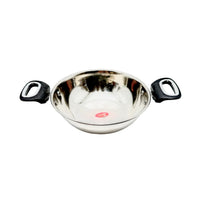 Kadai Wok 100% Stainless Steel Flat Bottom Silver 20 CM