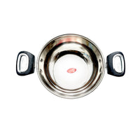 Kadai Wok 100% Stainless Steel Flat Bottom Silver 20 CM