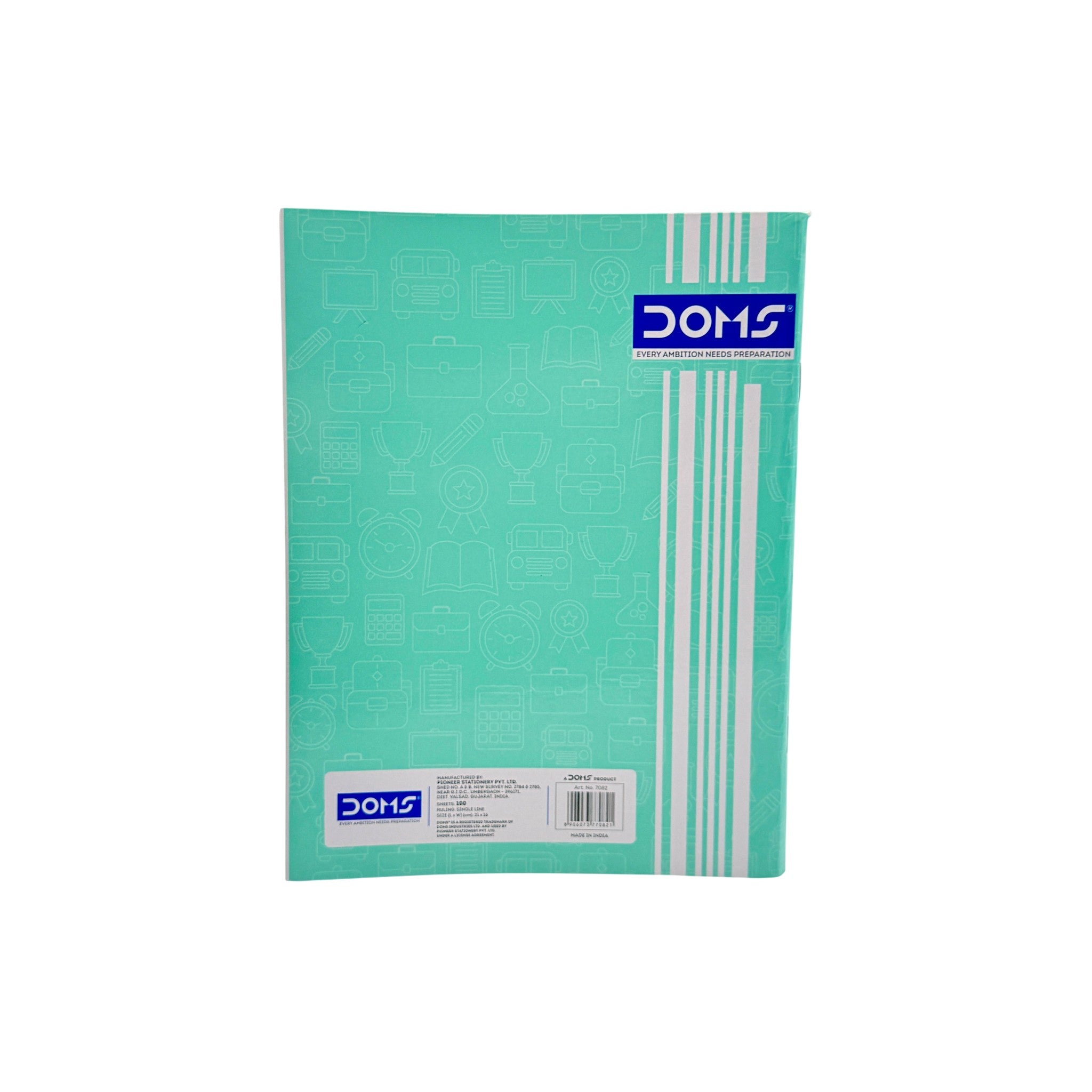 Doms A5 Exercise Book Plastic Blue 21 CMx16 CM 100 Sheets