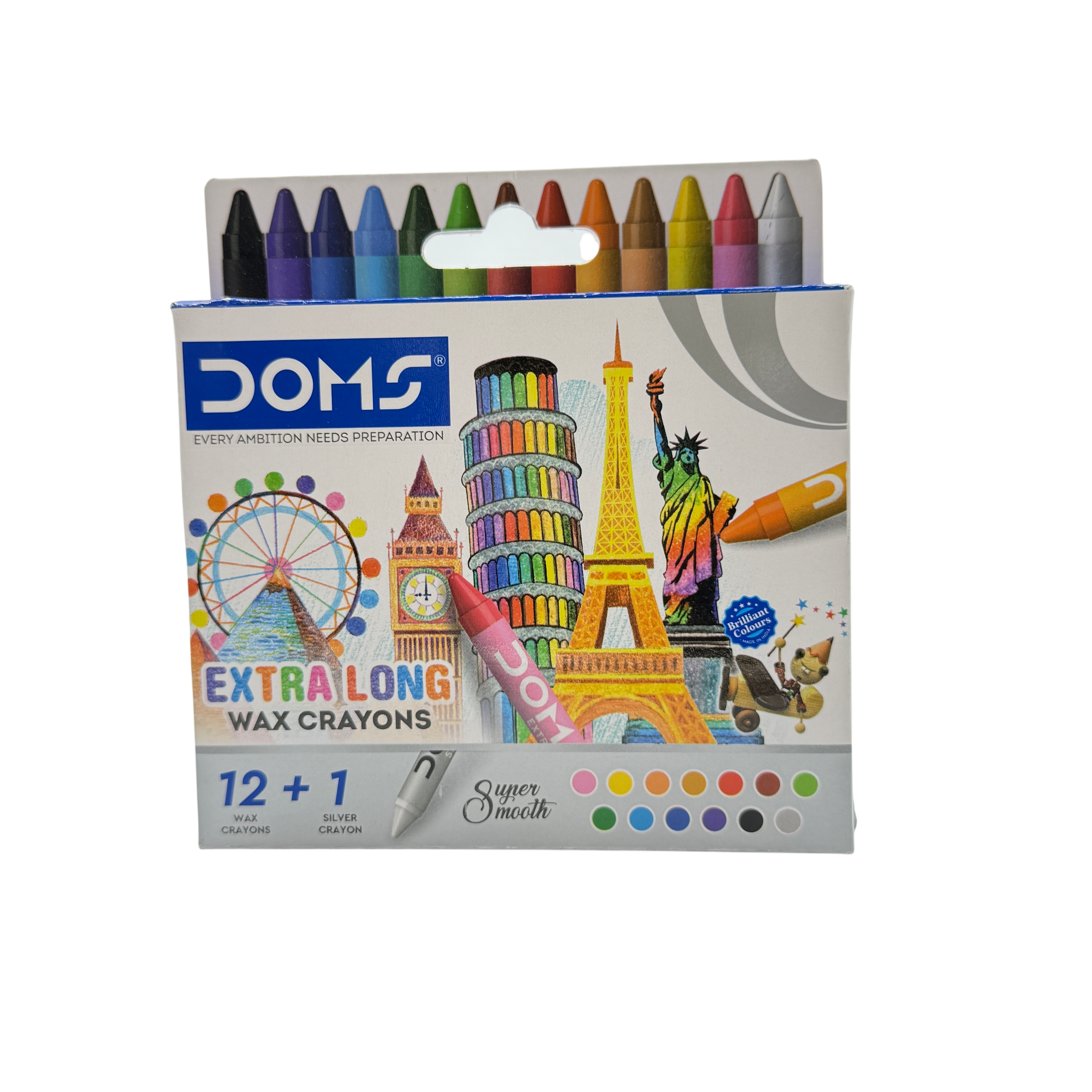 Wax Crayons Plastic Multicolor 20x7.5x2 CM 12 Pcs 3+