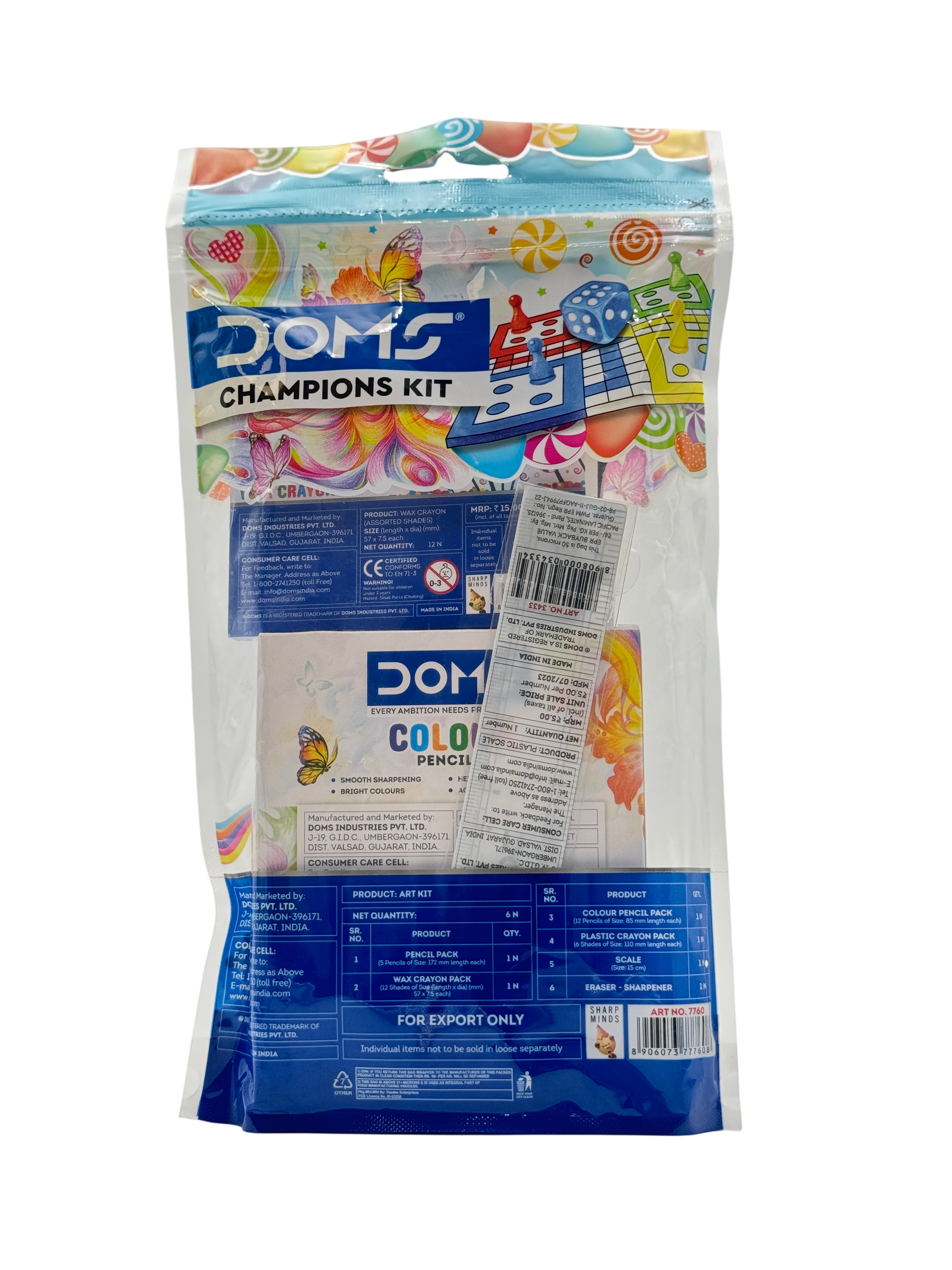 Doms Stationery Set Plastic Multicolor 24x18x4 CM 3+