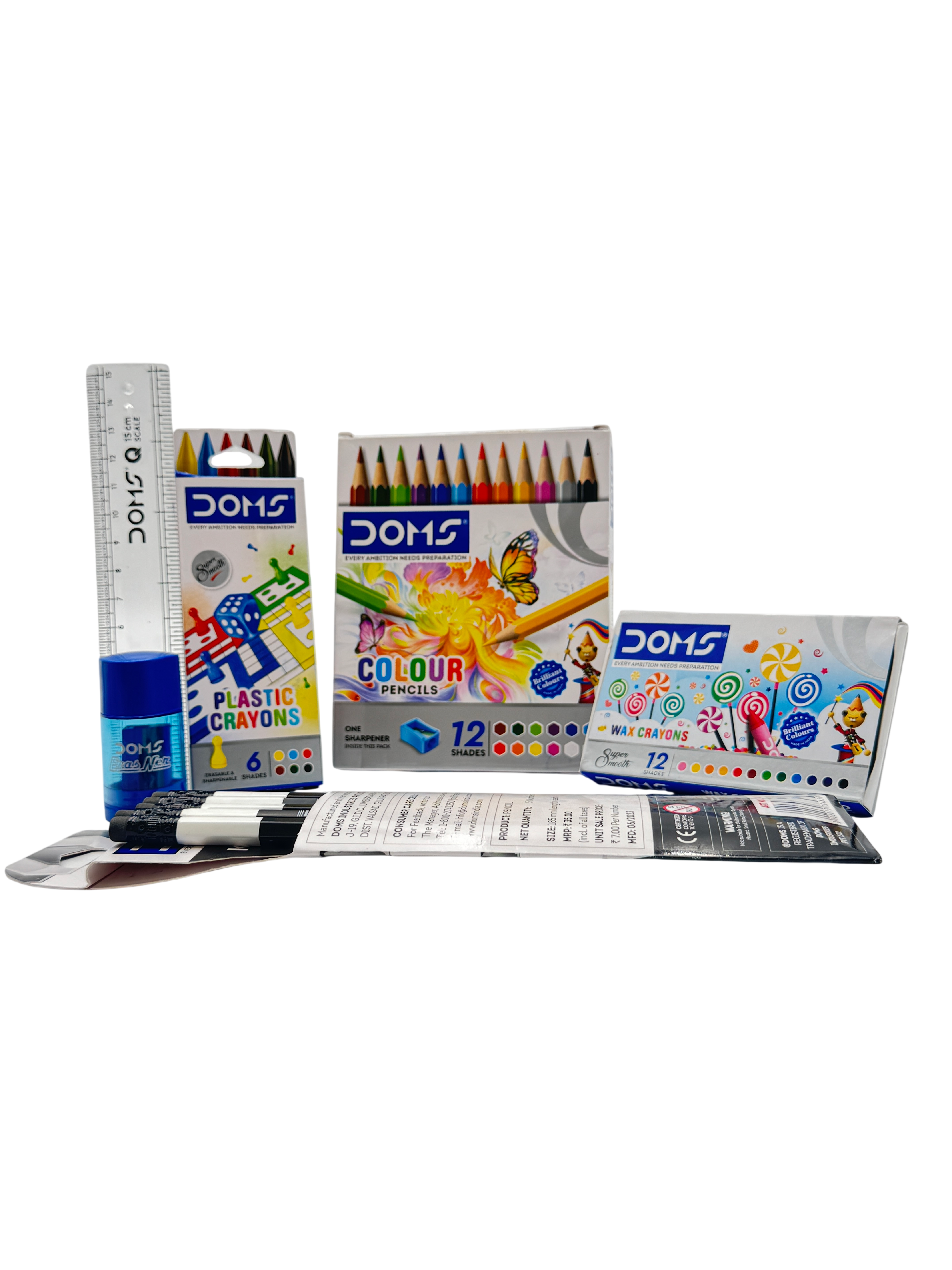 Doms Stationery Set Plastic Multicolor 24x18x4 CM 3+