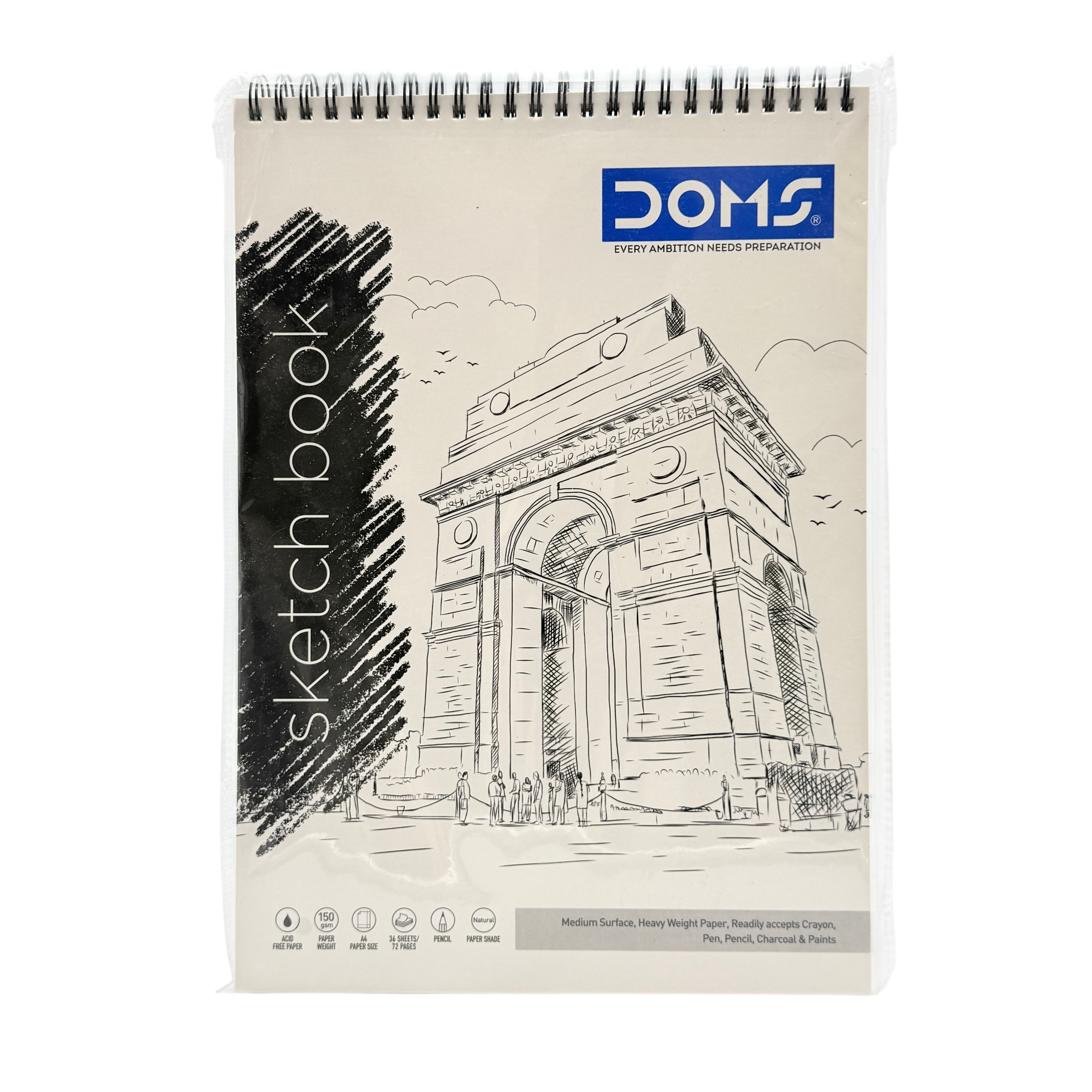 Doms Coloring Book Plastic Blue 29.7x21x1 CM 36 Sheets 3+