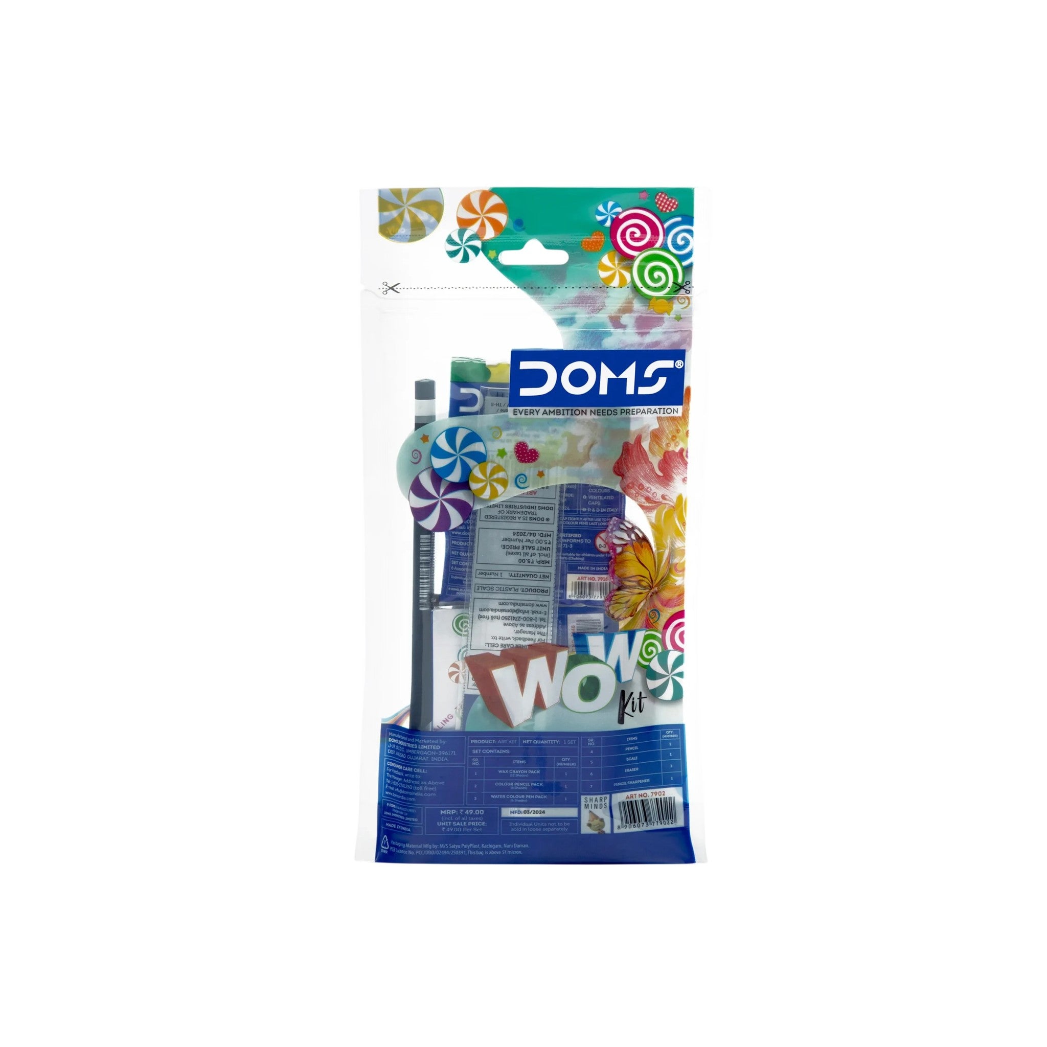 Doms Stationery Set Plastic Multicolor 16x14x3.5 CM 3+