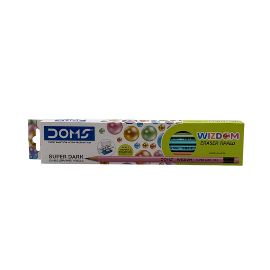 Doms Pencil Plastic Black 19.5x8x1.2 CM 12 Pcs 3+