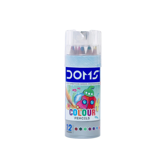 Doms Half Size Colour Pencils 12 Shades Tin Pack
