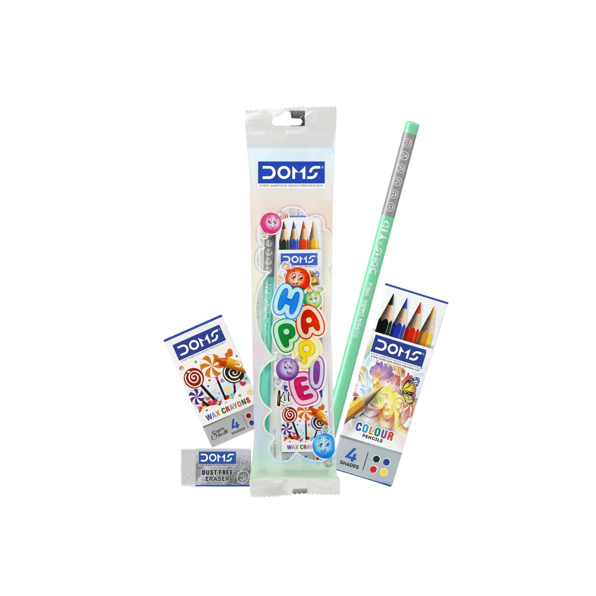 Doms Stationery Set Plastic Multicolor 6.5*5*1 CM 3+