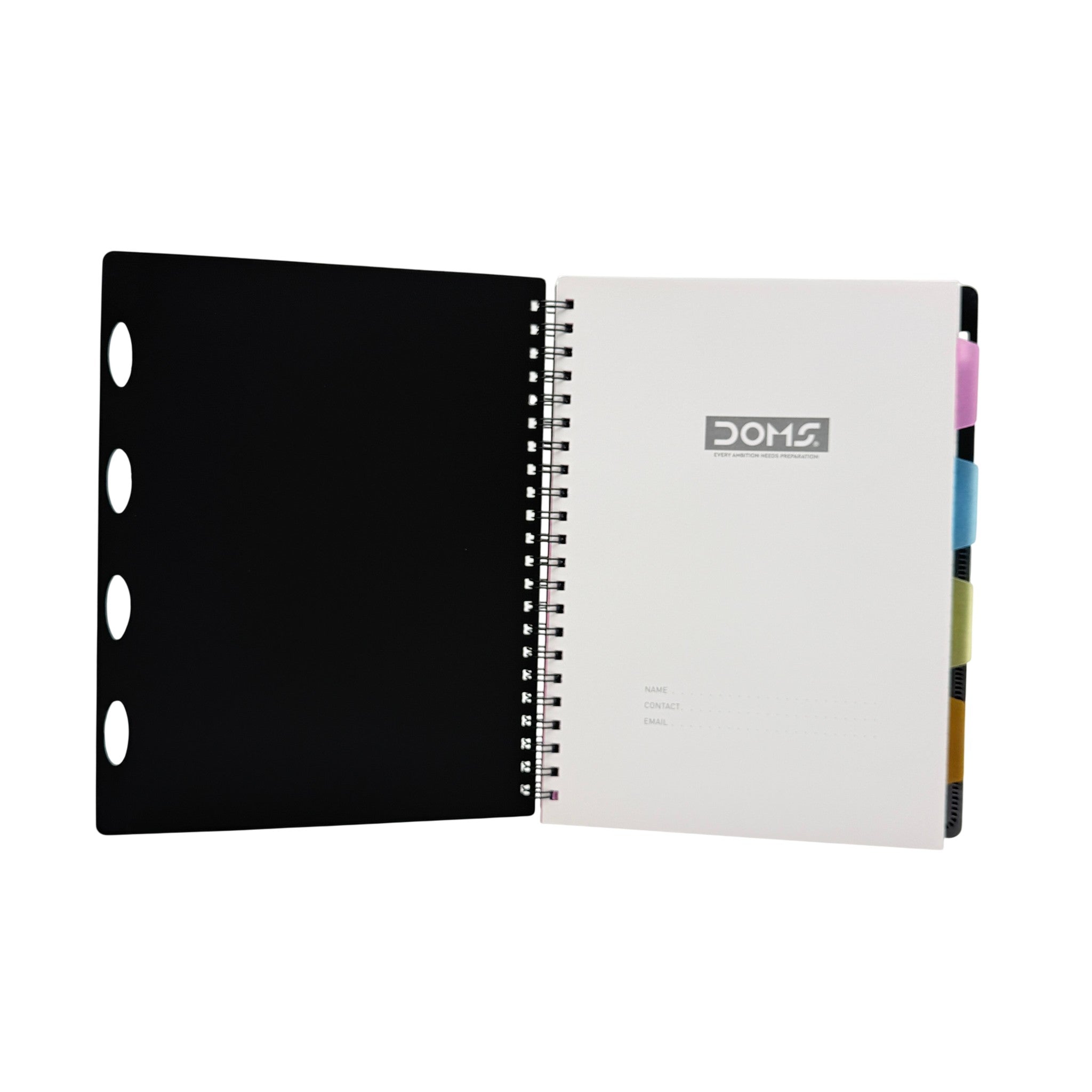 Doms A4 Plastic Notebook Black 120 Sheets 3+ AW26