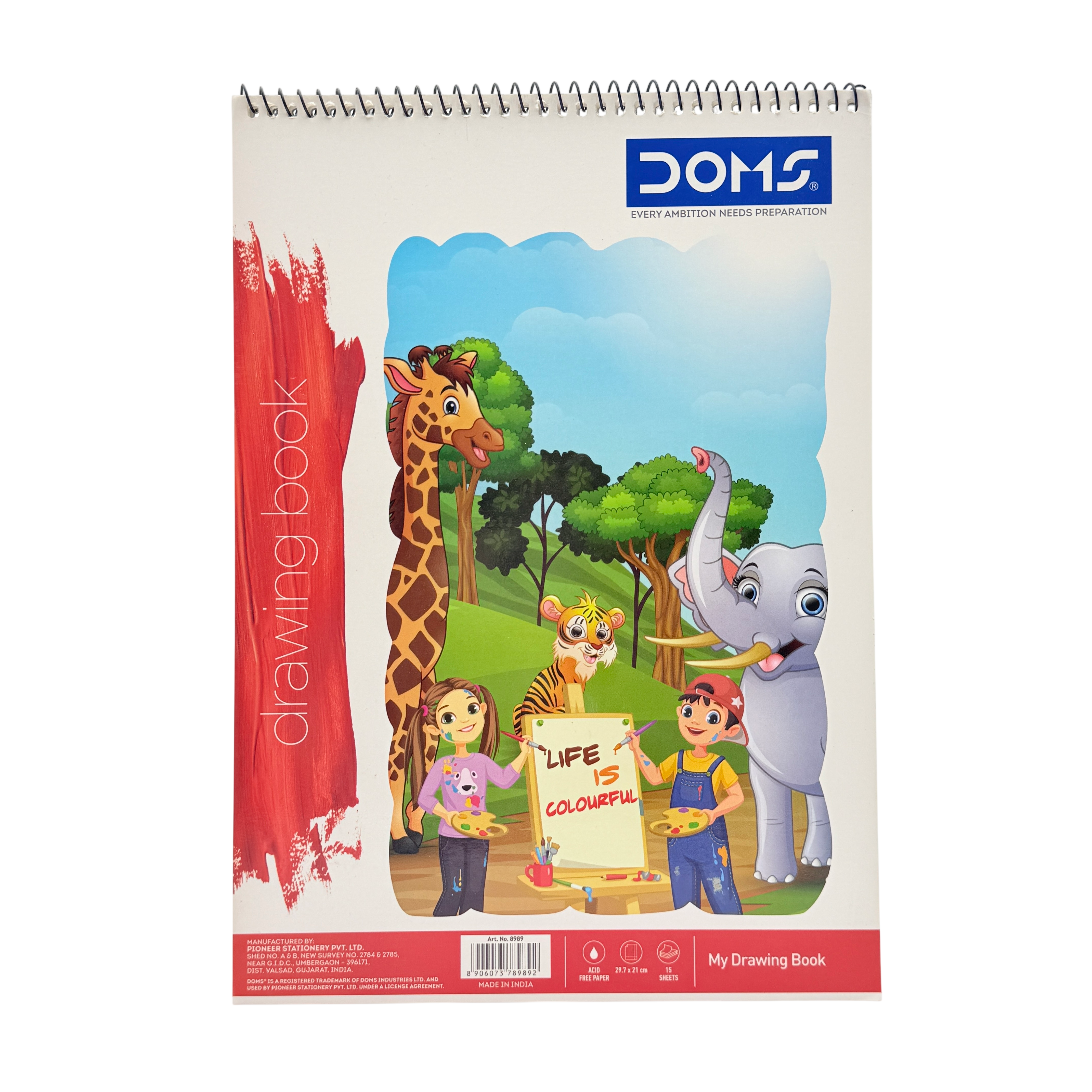 Doms Coloring Book Plastic Blue 15 Sheets 3+