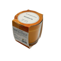 Pillar Candle Golden Fid Scented Wax, Glass Velour Gold 115