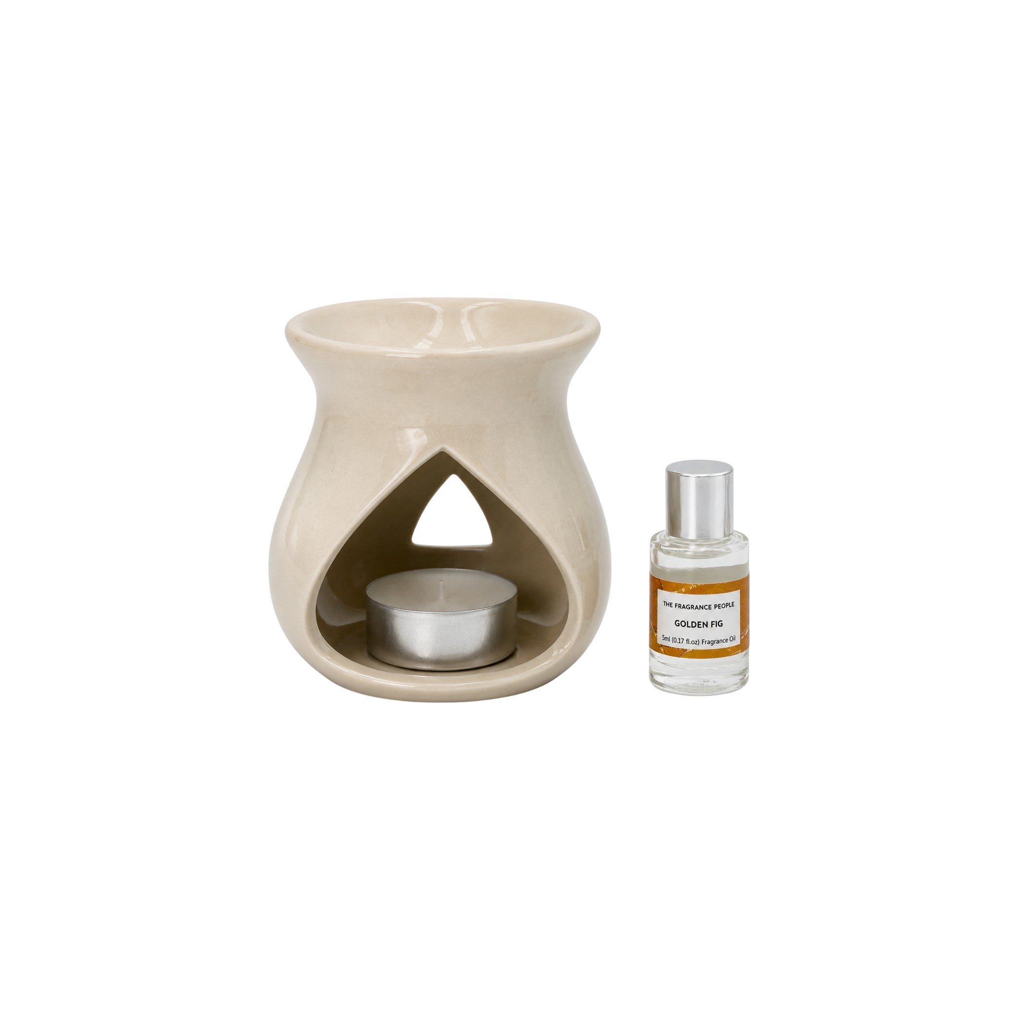 Oil Burner Tealight Warmer Golden Fid Oil, Ceramic, Wax Velo