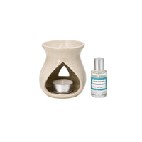 Oil Burner Tealight Warmer Lime Basil & Mandarin Oil, Cerami