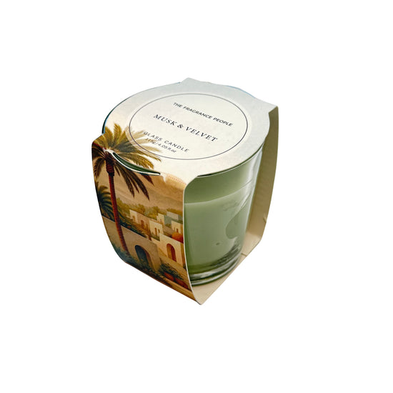 The Fragrance People Musk and Velvet Glass Candle 115 gm