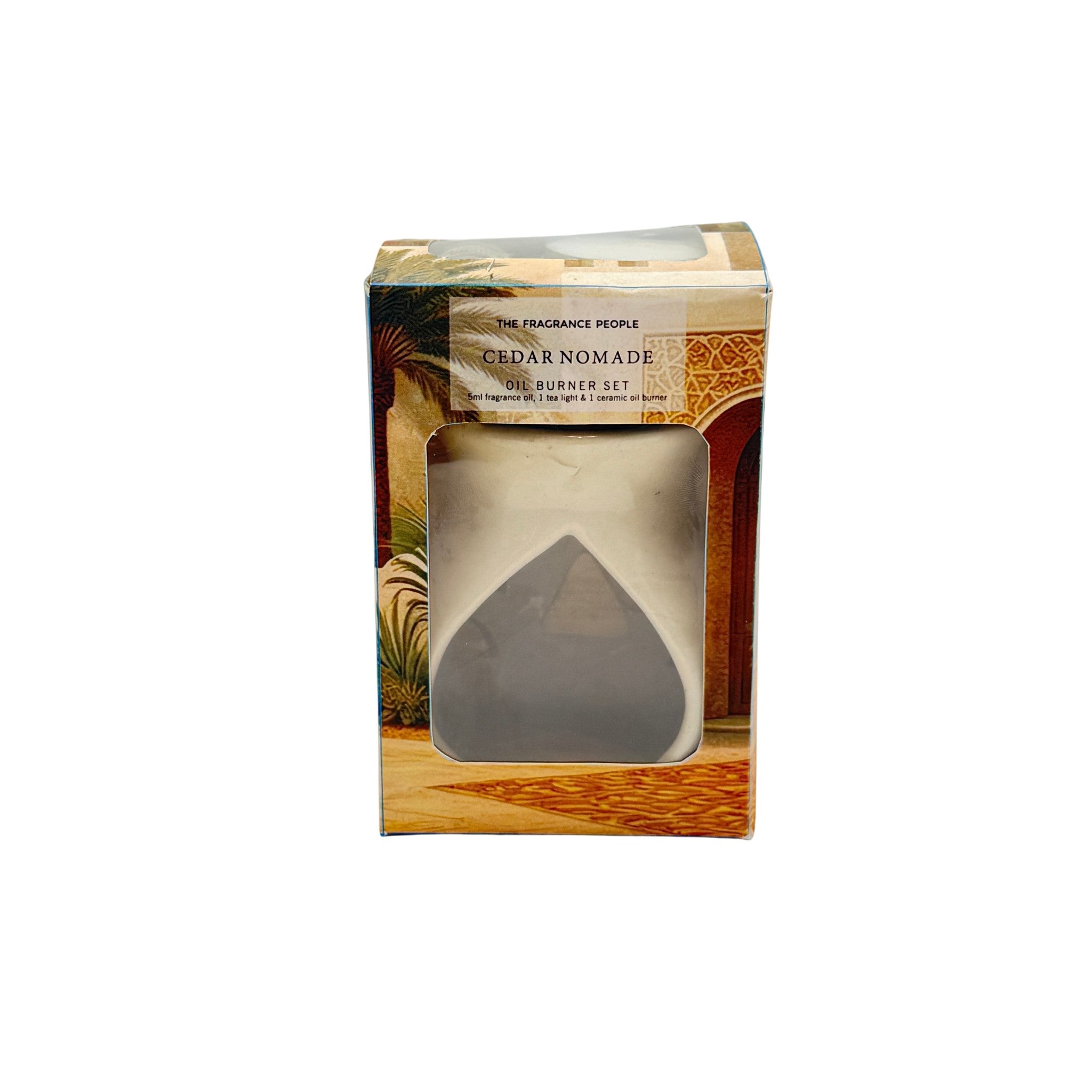 Oil Burner Tealight Warmer Cedar Nomade Oil, Ceramic, Wax Gr