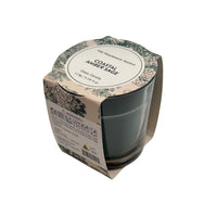 Pillar Candle Wood Sage & Sea Salt Scented Wax, Glass Green