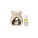 Oil Burner Tealight Warmer Neroli Oil, Ceramic, Wax Beige 30