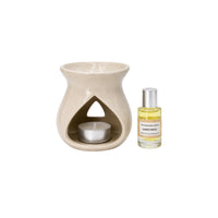 Oil Burner Tealight Warmer Neroli Oil, Ceramic, Wax Beige 30