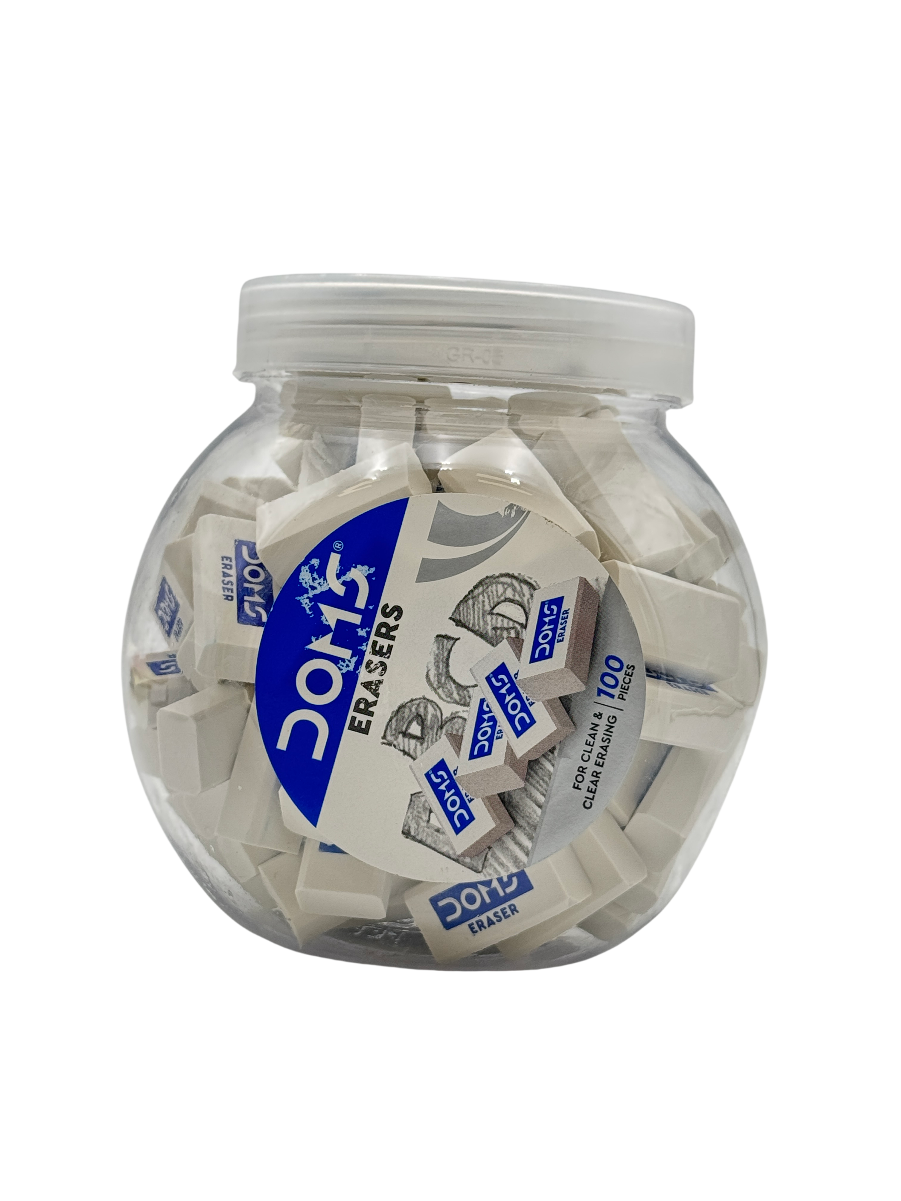 Doms Eraser Plastic White 17*8.5*8.5 CM 100 Pcs 3+