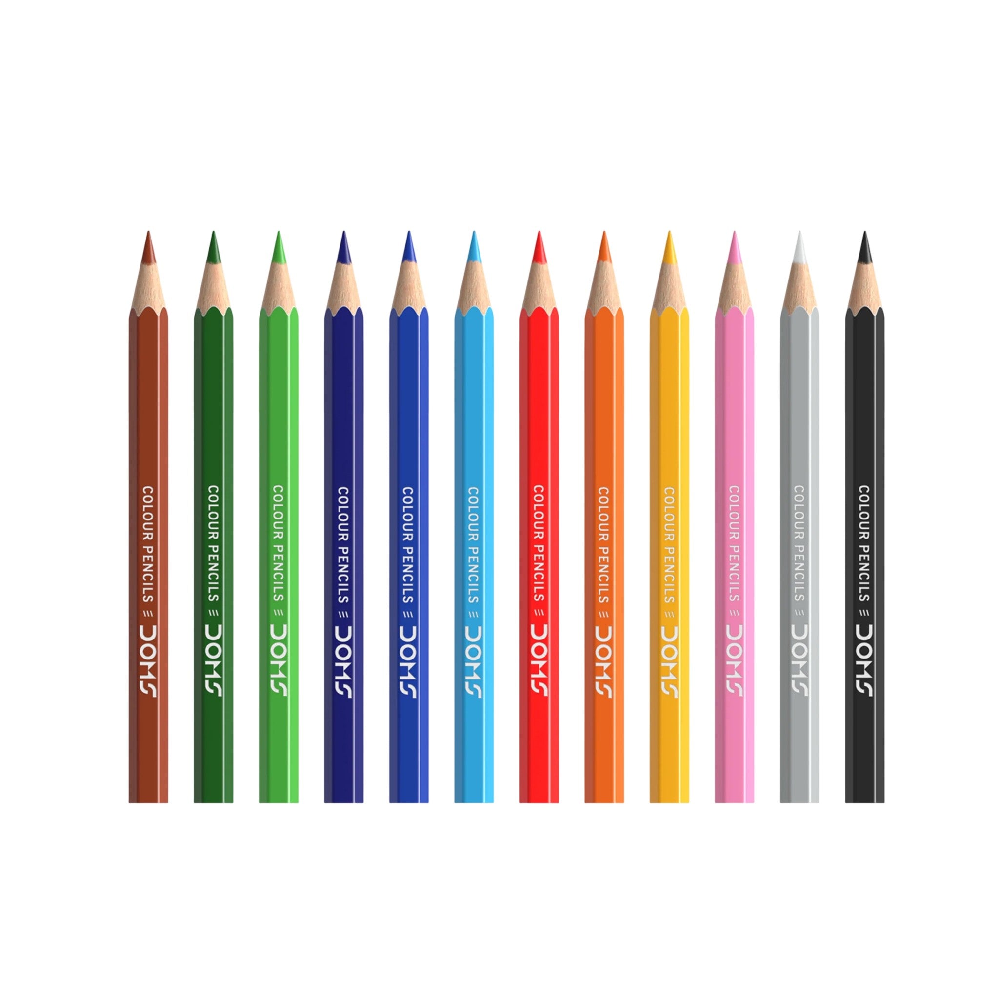 Doms Colored Pencil Plastic Multicolor 10x6.5x1 CM 12 Pcs 3+